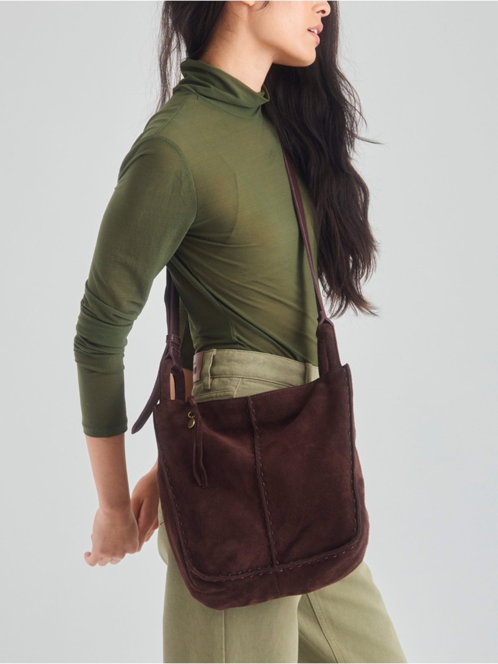 The Sak Brown Los Feliz Crossbody Bag Mahogany Suede